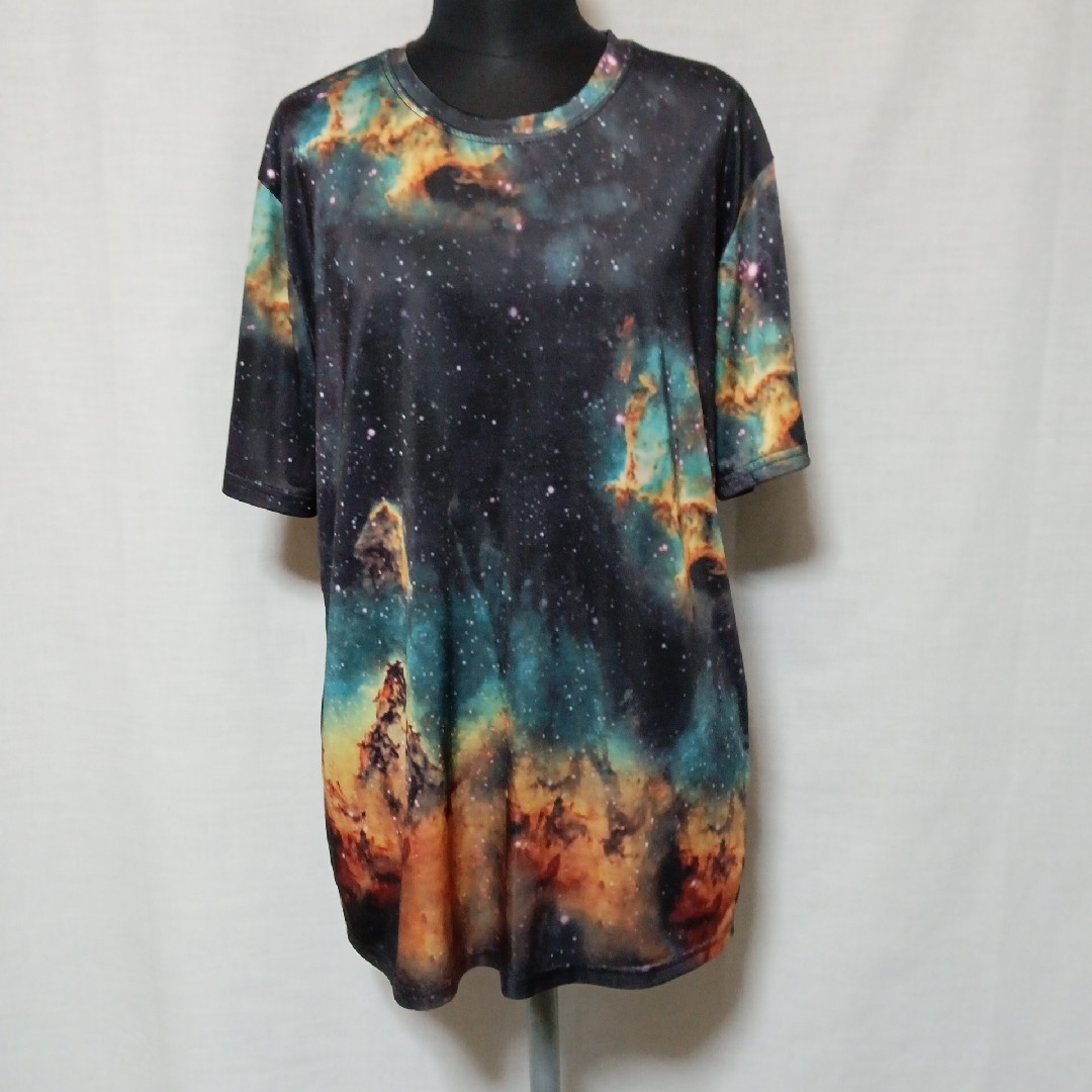 PUBLIC EYES(パブリックアイズ)の④ XL パブリックアイズ Tシャツ 宇宙柄グラフィック 大きいサイズ メンズのトップス(Tシャツ/カットソー(半袖/袖なし))の商品写真