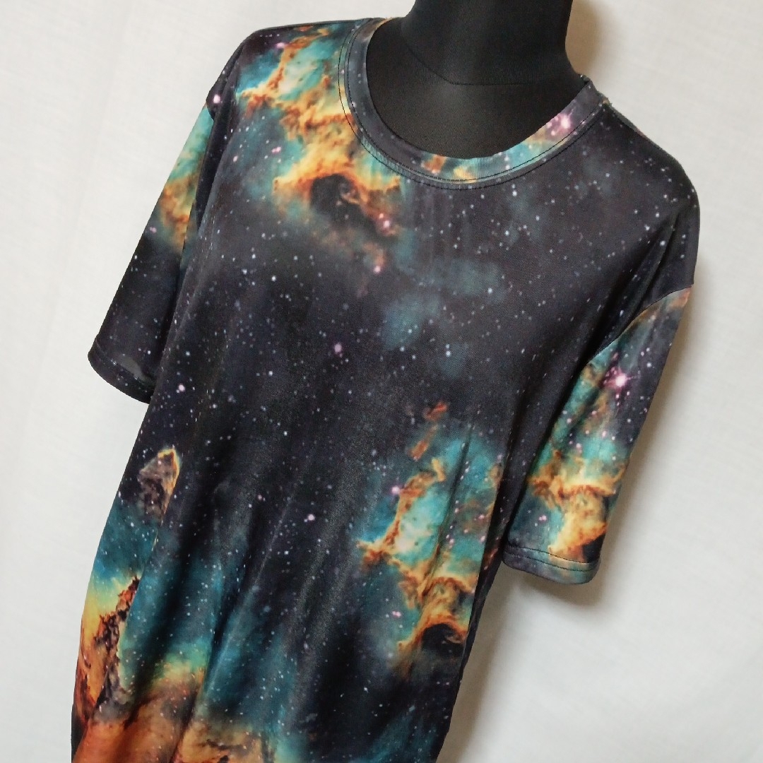 PUBLIC EYES(パブリックアイズ)の④ XL パブリックアイズ Tシャツ 宇宙柄グラフィック 大きいサイズ メンズのトップス(Tシャツ/カットソー(半袖/袖なし))の商品写真