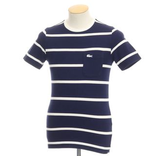 ラコステ(LACOSTE)の【中古】ラコステ LACOSTE 鹿の子コットン ポケット クルーネックTシャツ ネイビーxホワイト【サイズ2】【ユニセックス】(Tシャツ/カットソー(半袖/袖なし))