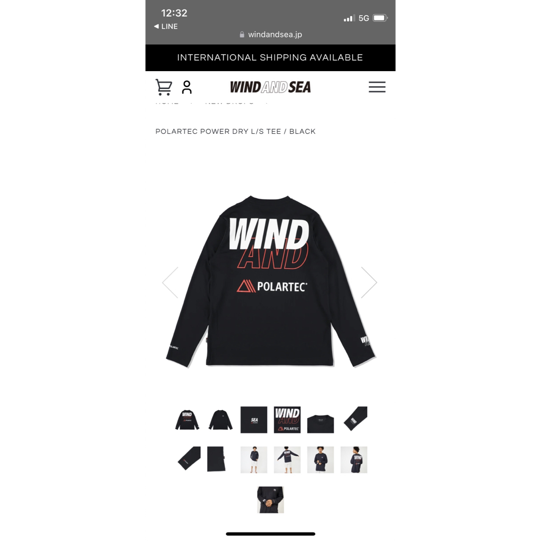 WIND AND SEA 黒　ロンT 長袖　Lサイズ　未使用　ウィンダンシー | フリマアプリ ラクマ