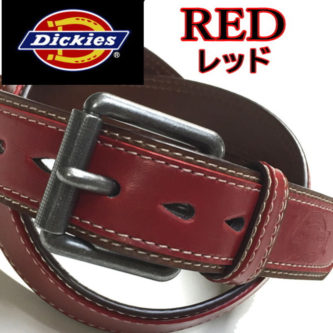 Dickies(ディッキーズ)の068 赤 ディッキーズ ベルト バイカラー ローラーバックル レッド メンズのファッション小物(ベルト)の商品写真