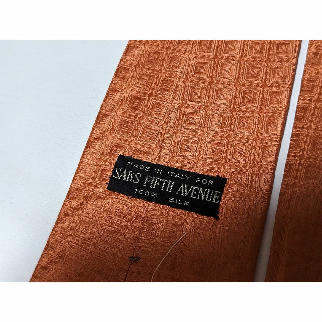高級 Saks Fifth Avenue ネクタイ オレンジ ヴィンテージ ネクタイ
