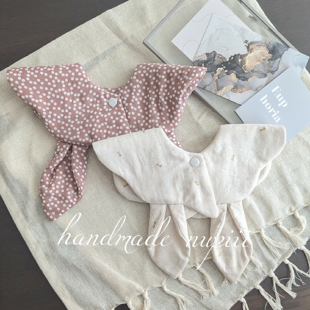 handmade☆くま耳スタイ2枚set❣ベビー☆キッズ - 通販 - olbi.com