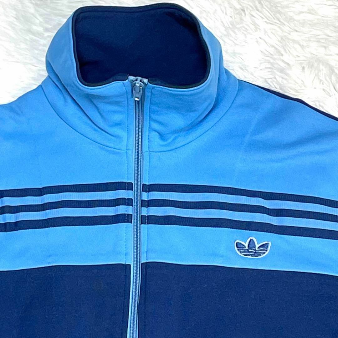 70s 西ドイツ　デサント社製　 adidas　トラックジャケット　紺　ブルー