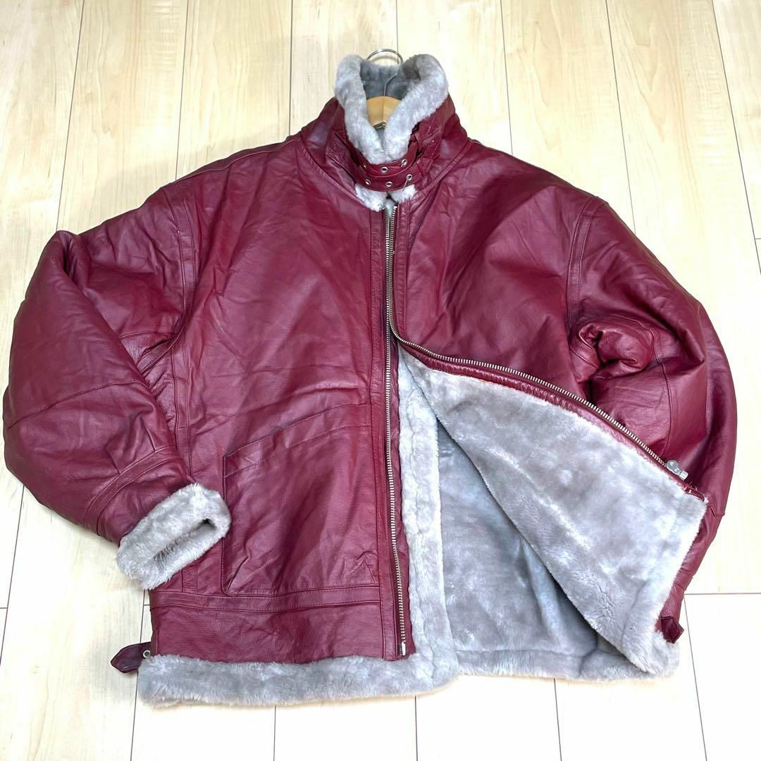 非売品 BOSS 本革 レザージャケット 極暖ボア 肌触りなめらか 重厚