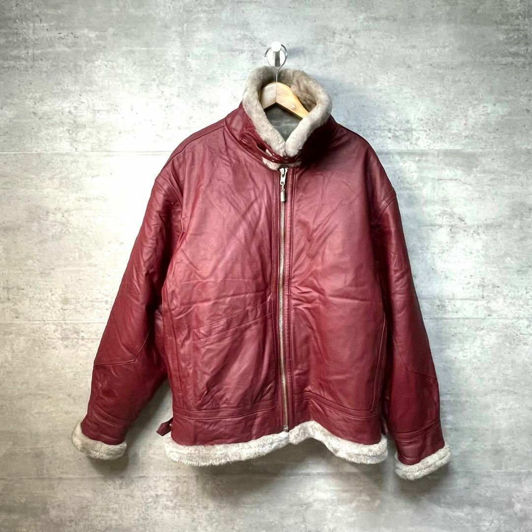非売品 BOSS 本革 レザージャケット 極暖ボア 肌触りなめらか 重厚