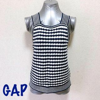 ギャップ(GAP)のGAP ネイビー×白 ニットトップス コットン(ニット/セーター)