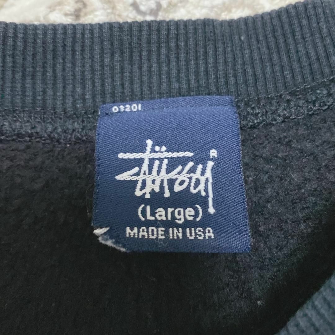 USA製紺タグ90s OLD STUSSY スカルプリントロゴ刺繍スウェットL USA製紺タグ90s OLD STUSSY スカルプリントロゴ刺繍スウェットL