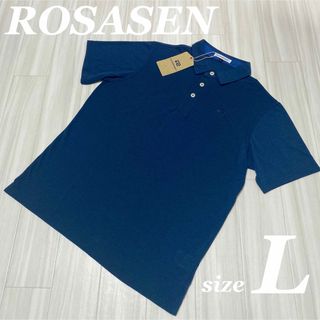 ROSASEN ポロシャツ メンズ ヤシの木柄 エステルスラブ シャツ 半袖