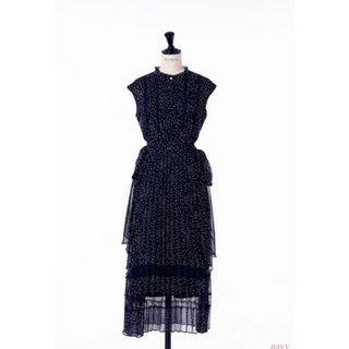 ハーリップトゥ(Her lip to)のPolka Dot Side Bow Pleated Dress (ロングワンピース/マキシワンピース)