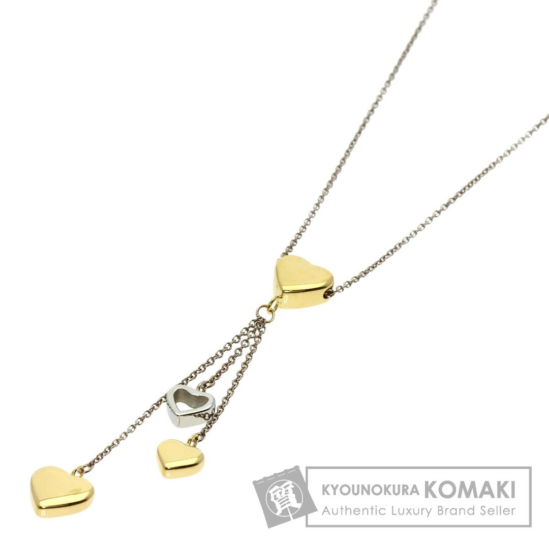 TIFFANY&Co. マルチハート ドロップ ネックレス K18YG K18WG レディース1ヶ月