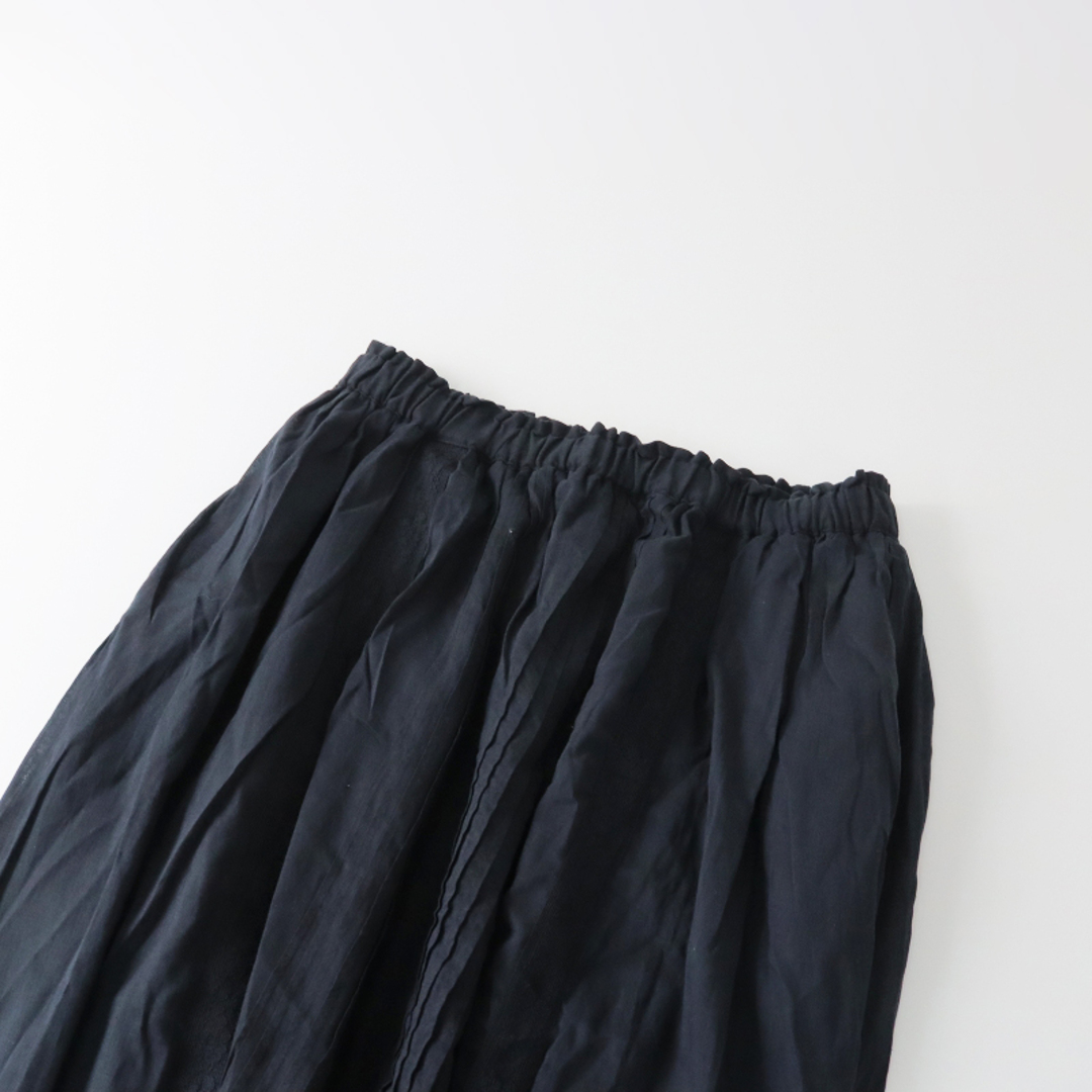 SM2(サマンサモスモス)のサマンサモスモス SM2 Samansa Mos2 美品 ピンタックレースギャザースカート F/ブラック フレア コットン【2400013476089】 レディースのスカート(ひざ丈スカート)の商品写真