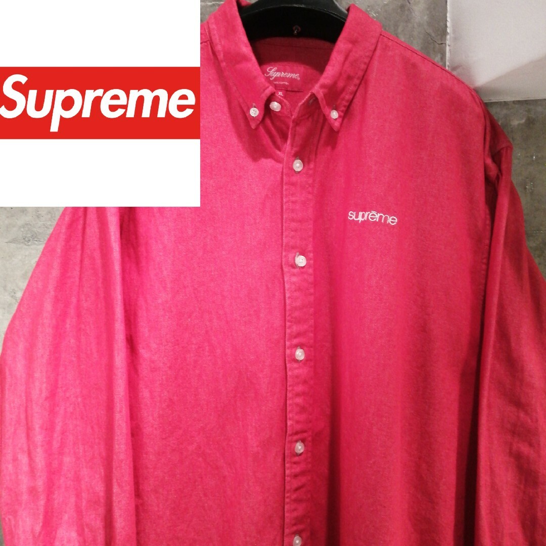 【XLサイズ　刺繍ロゴ】　supreme Classic Logo シャツシャツ