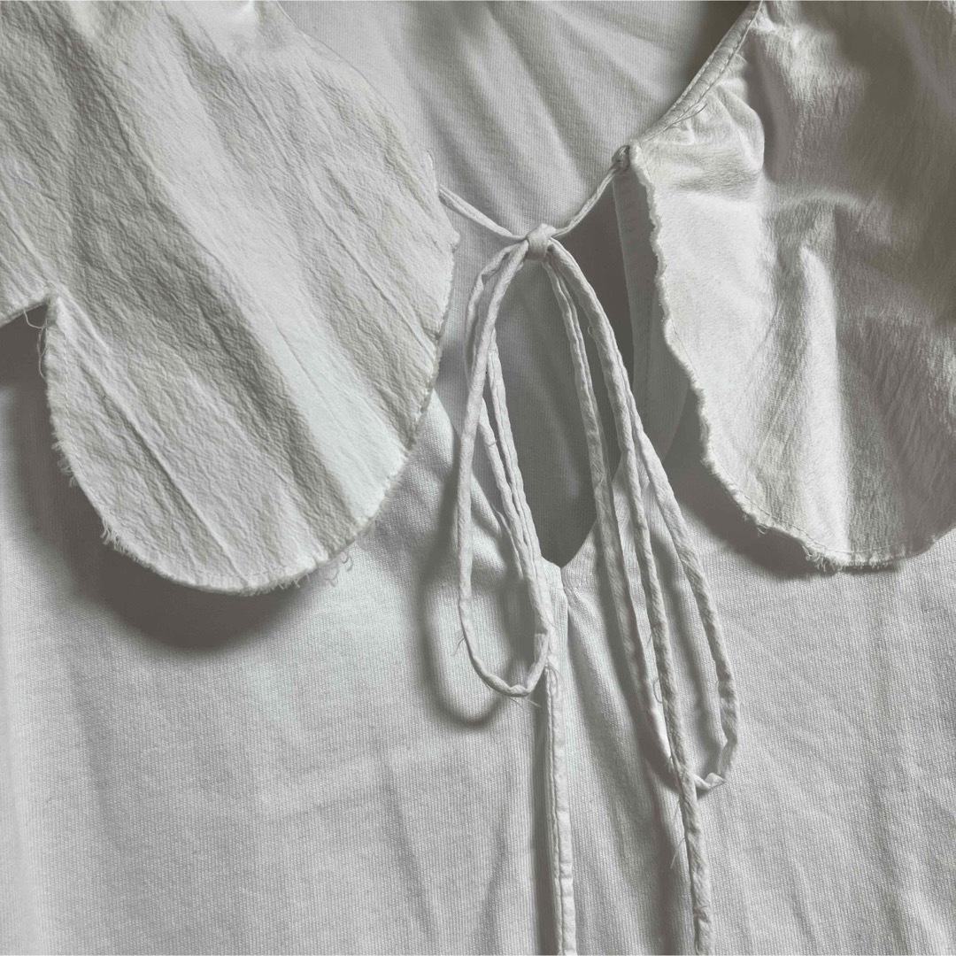 ZARA(ザラ)のZARA 白　ブラウス　襟付き レディースのトップス(シャツ/ブラウス(長袖/七分))の商品写真