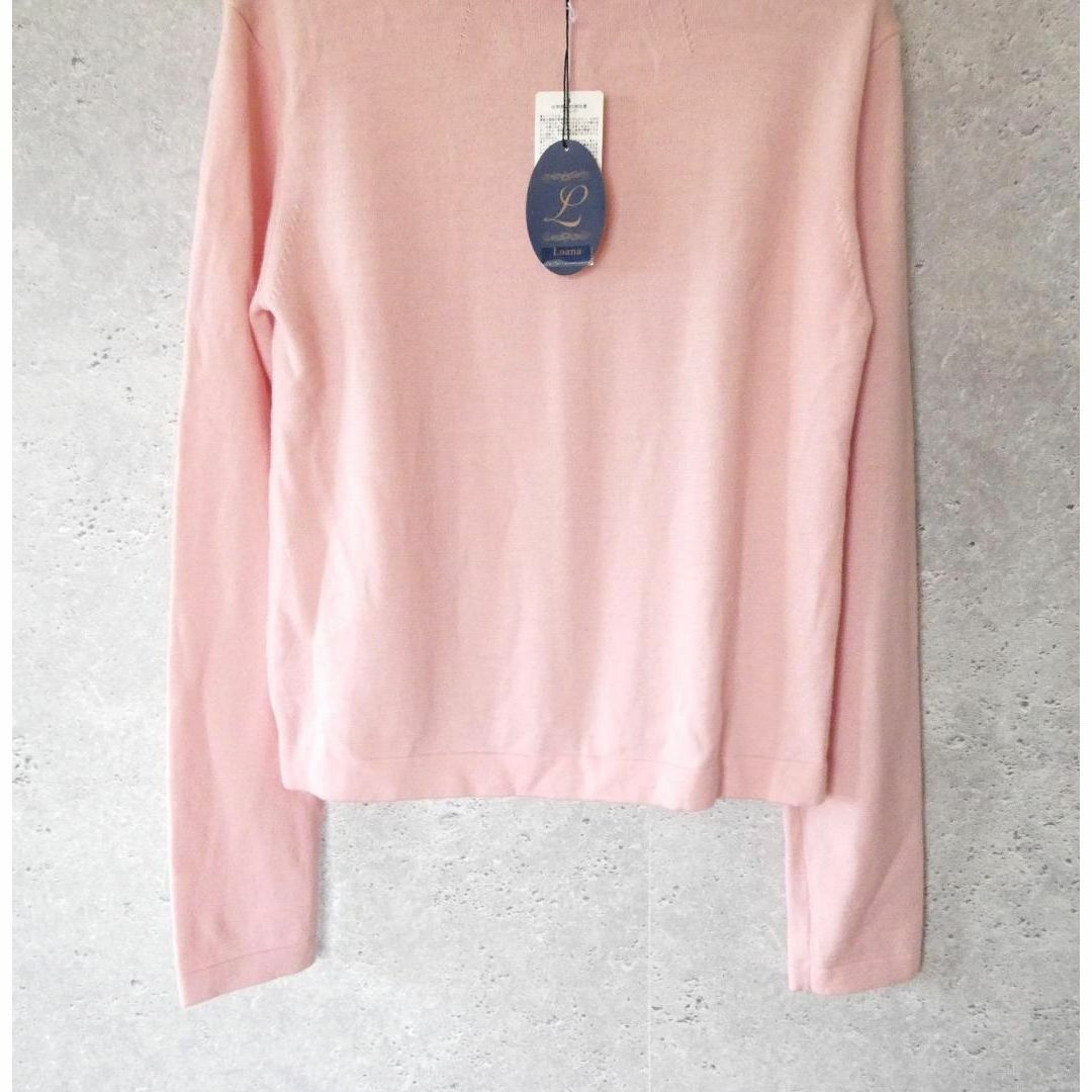 新品 未使用 LOANA ロアナ タートルネック 長袖 薄手 セーター ピンク