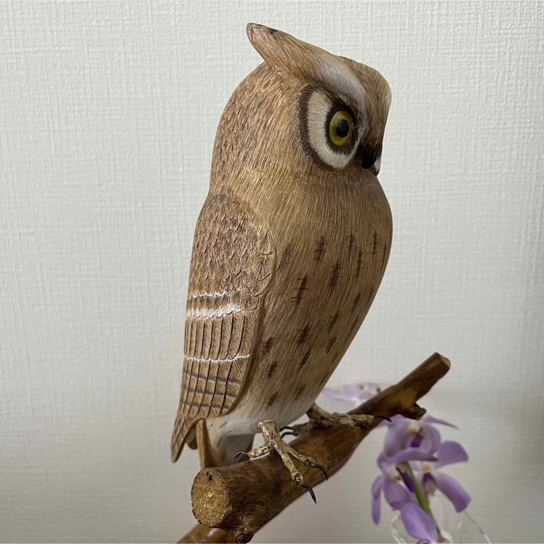 野鳥彫刻 ふくろう実物大 作者ituo www.krzysztofbialy.com