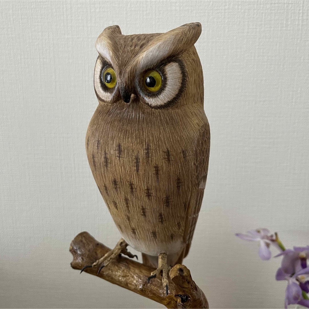 野鳥彫刻 ふくろう実物大 作者ituo www.krzysztofbialy.com