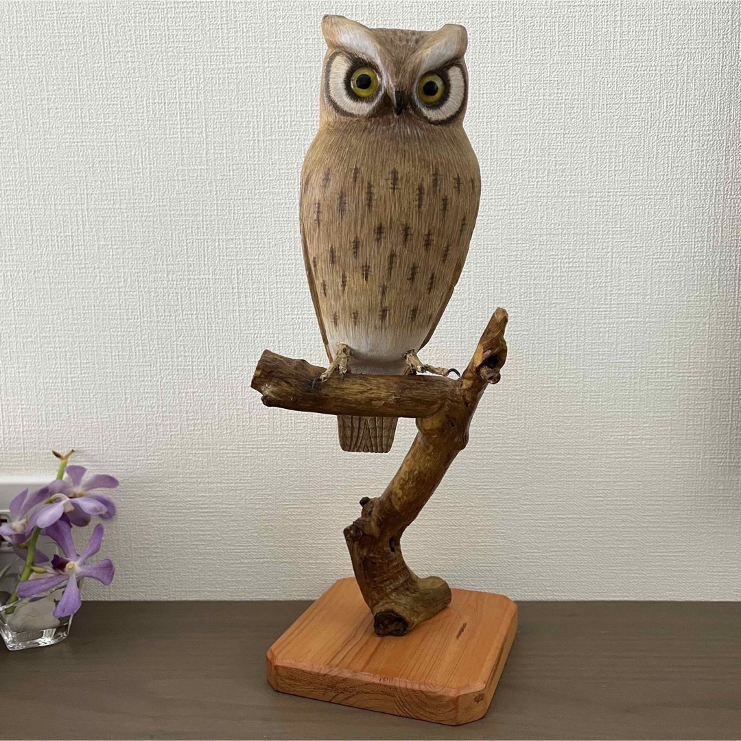 野鳥彫刻 ふくろう実物大 作者ituo www.krzysztofbialy.com