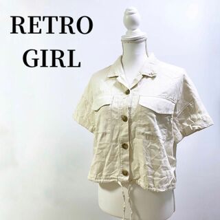 レトロガール(RETRO GIRL)のRETRO GIRLレトロガールドロップショートシャツジャケットホワイト半袖M(シャツ/ブラウス(半袖/袖なし))