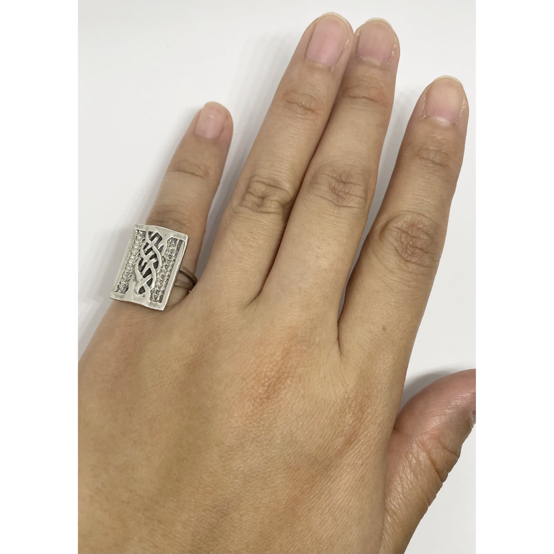 シルバー925リング　銀指輪　silver925 ピンキー印台柄ありYQ53ch メンズのアクセサリー(リング(指輪))の商品写真