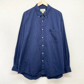 エディーバウアー(Eddie Bauer)の90's US古着 エディーバウアー Eddie Bauer ボタンダウン シャツ ロングスリーブ 長袖 サイズ：メンズ XL ビッグサイズ ネイビー【中古】(シャツ)