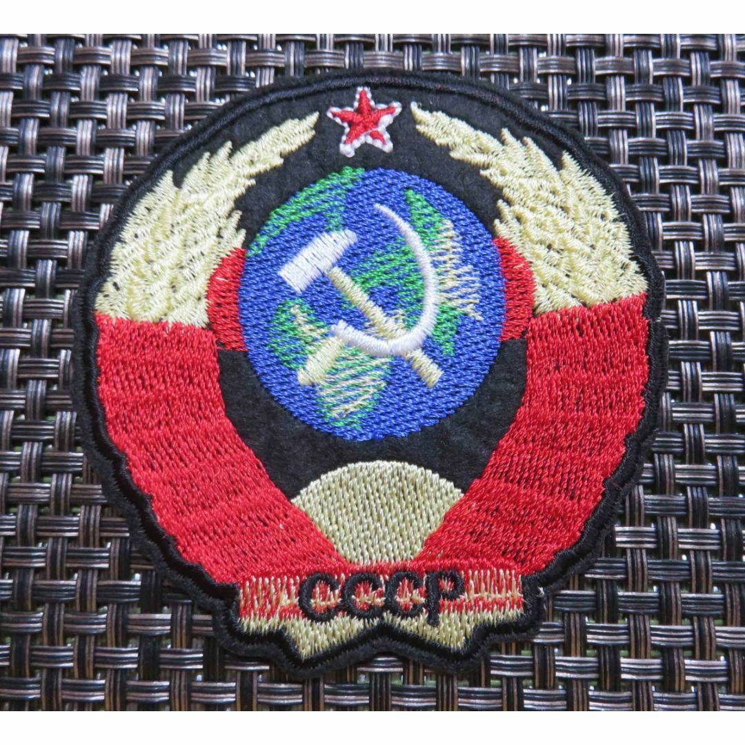 地球穀物◆新品　CCCP■ソ連◎ソビエト　レッドスター■現ロシア刺繍ワッペン激渋 ハンドメイドの素材/材料(各種パーツ)の商品写真