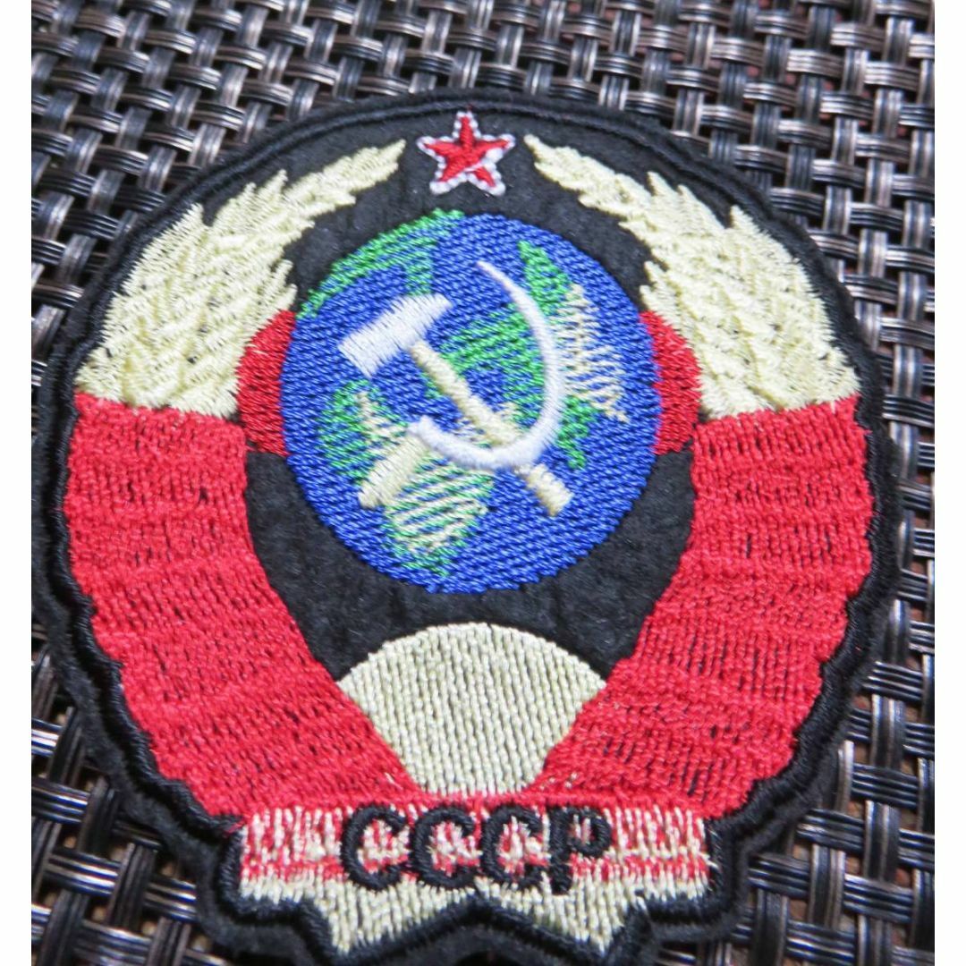 地球穀物◆新品　CCCP■ソ連◎ソビエト　レッドスター■現ロシア刺繍ワッペン激渋 ハンドメイドの素材/材料(各種パーツ)の商品写真