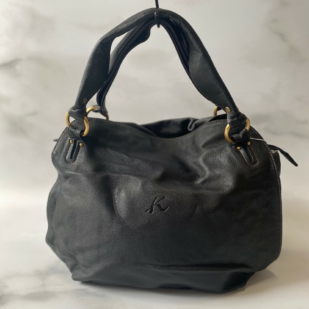 Kitamura キタムラ レザーバッグ 美品 ブラック 黒