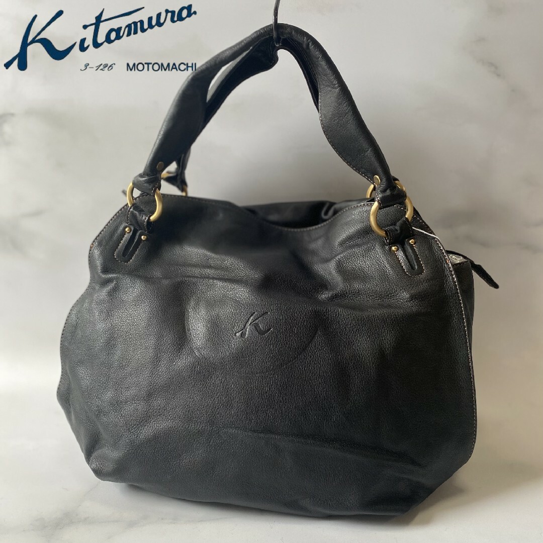 Kitamura - Kitamura キタムラ レザーバッグ 美品 ブラック 黒の通販 ...