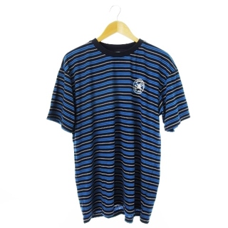 コンバース(CONVERSE)のコンバース Tシャツ 丸首 半袖 ルームウェア ロゴプリント ボーダー LL 青(Tシャツ/カットソー(半袖/袖なし))