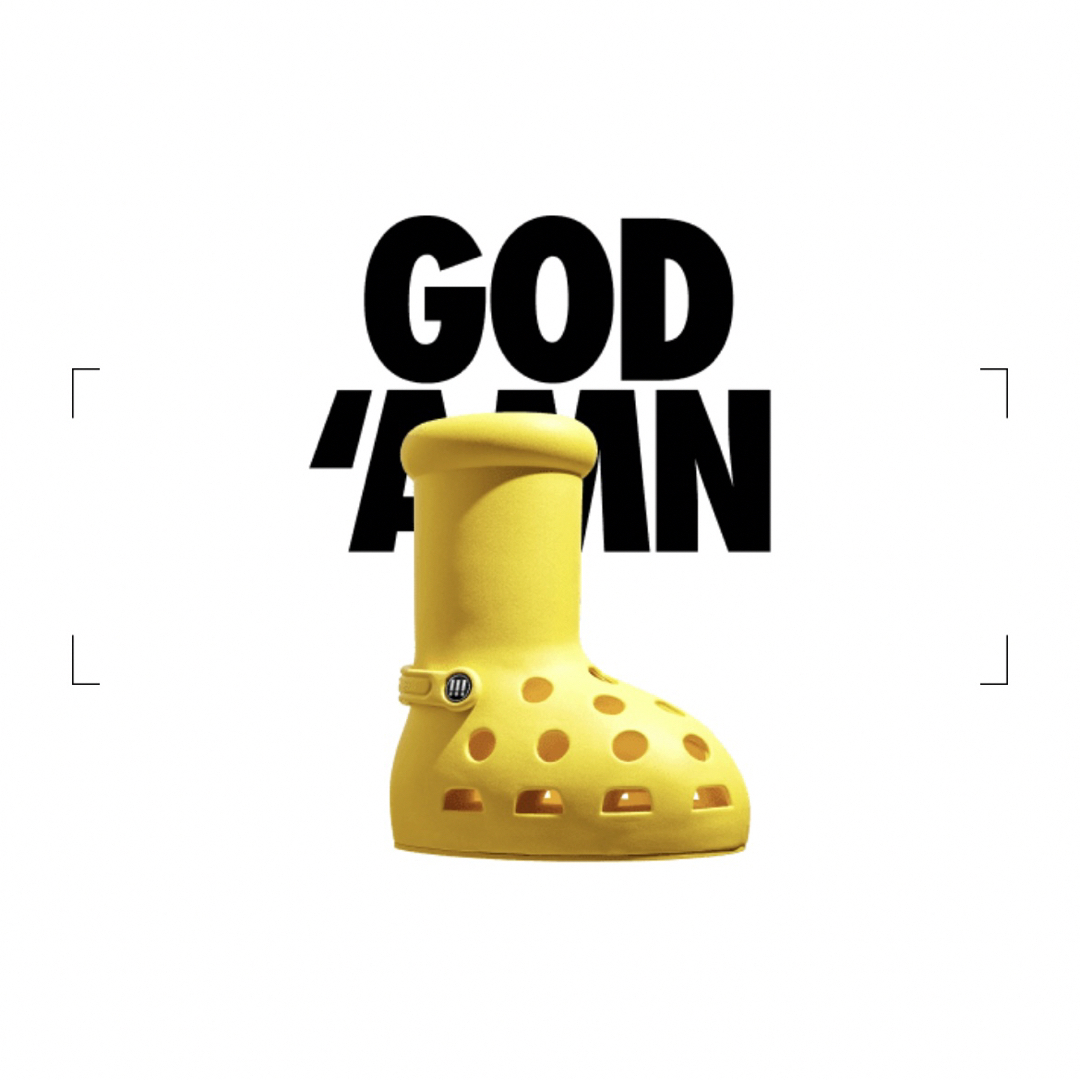 MSCHF X CROCS BIG RED BOOT (YELLOW) 24cm メンズの靴/シューズ(ブーツ)の商品写真