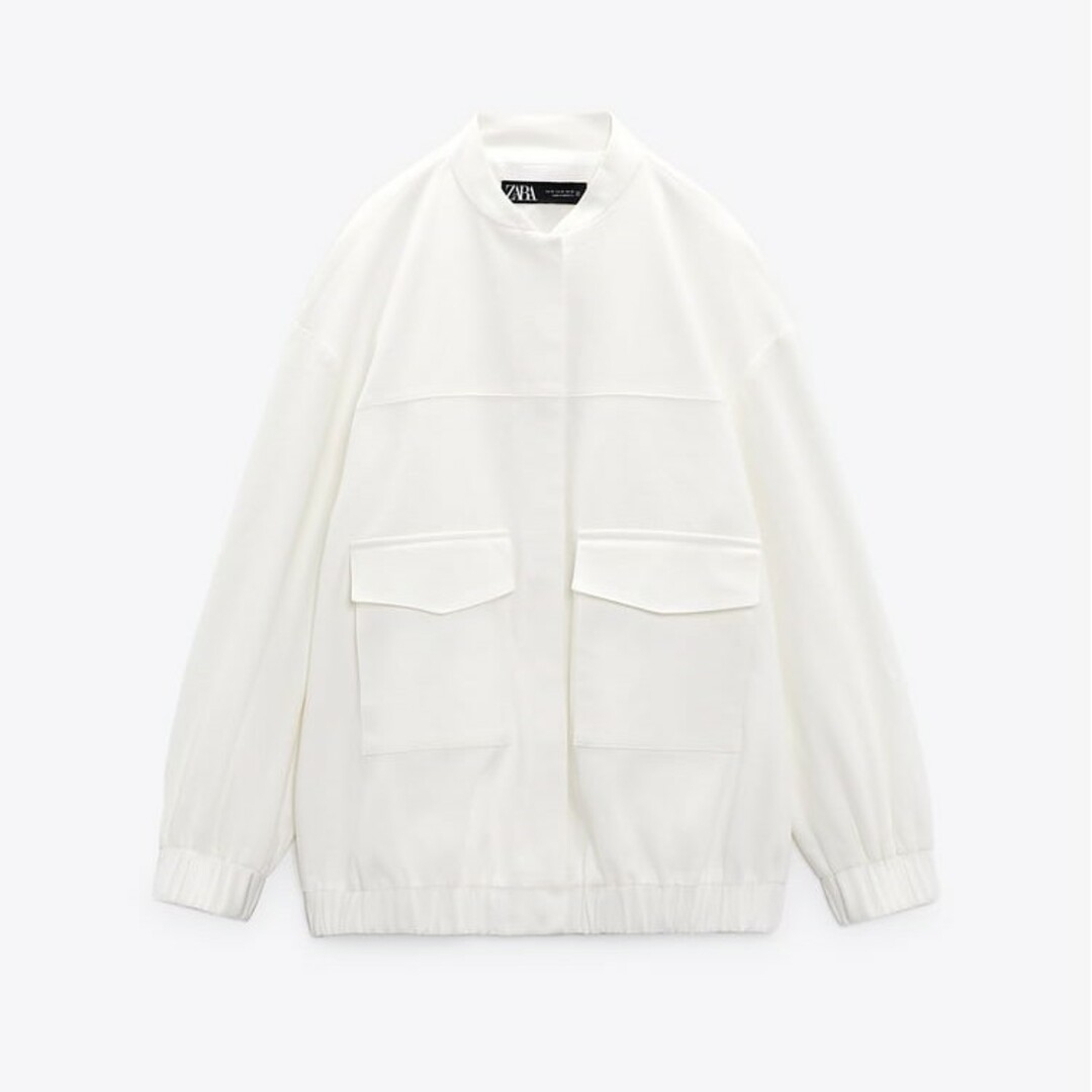 ZARA - ZARA リネンブレンド ロングライン ボンバージャケット M ZARA - ZARA リネンブレンド ロングライン ボンバージャケット M