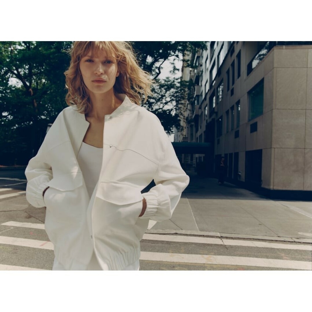 ZARA - ZARA リネンブレンド ロングライン ボンバージャケット M ZARA - ZARA リネンブレンド ロングライン ボンバージャケット M