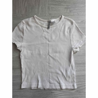 エイチアンドエム(H&M)のH&M クロップドTシャツ 白T ショート丈(Tシャツ(半袖/袖なし))