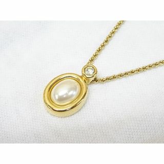 クリスチャンディオール(Christian Dior)のK浦011/ DIOR ネックレス フェイクパール 石付 ゴールドカラー (ネックレス)
