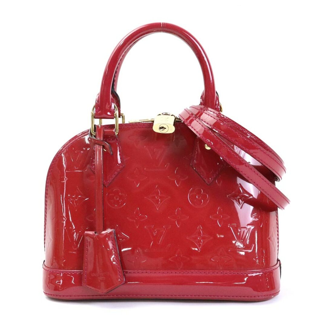 ルイ ヴィトン LOUIS VUITTON ハンドバッグ 斜め掛けショルダーバッグ モノグラムヴェルニ アルマBB パテントレザー レッド ゴールド レディース 送料無料 e56445i