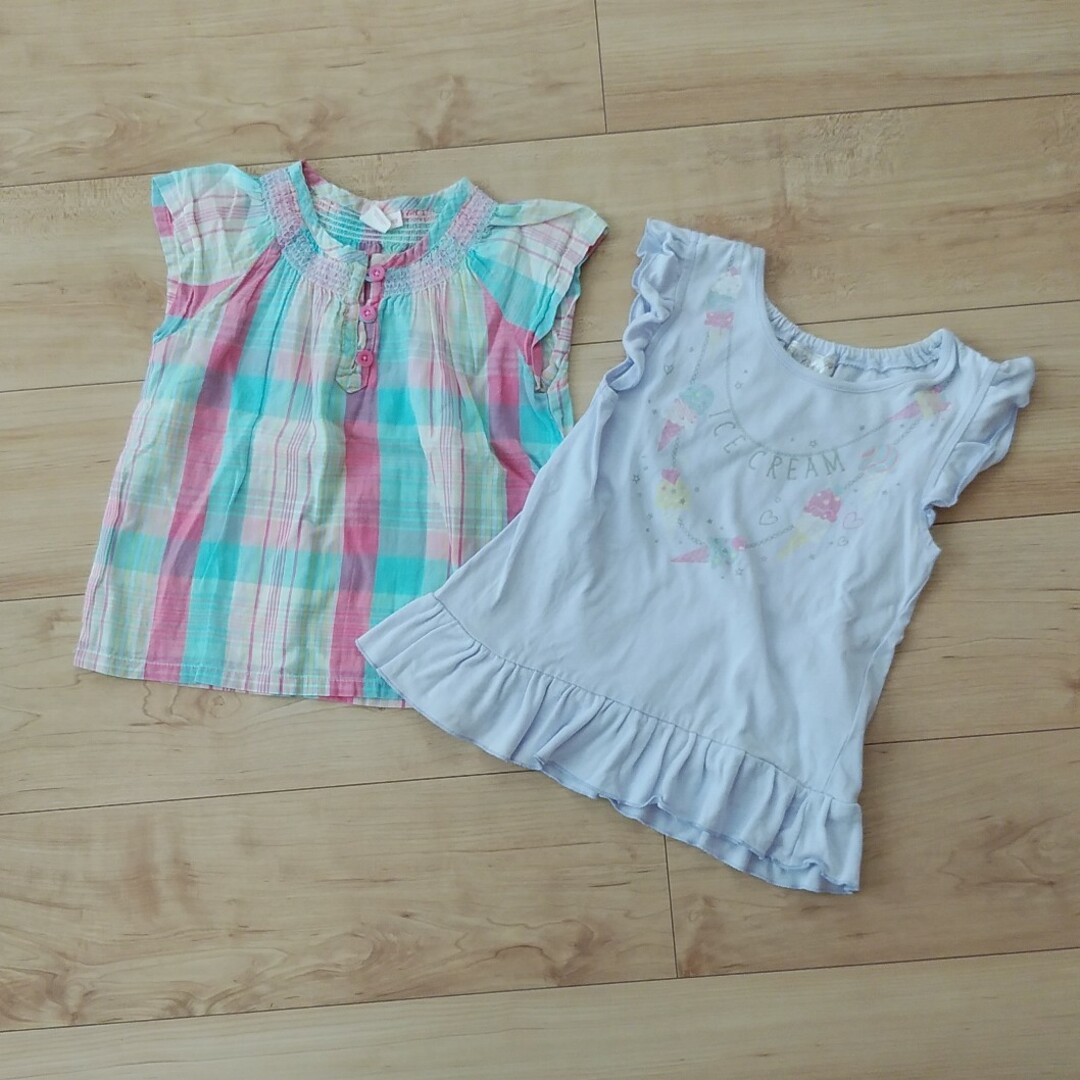 motherways(マザウェイズ)の女の子　Tシャツ　2枚セット キッズ/ベビー/マタニティのキッズ服女の子用(90cm~)(Tシャツ/カットソー)の商品写真