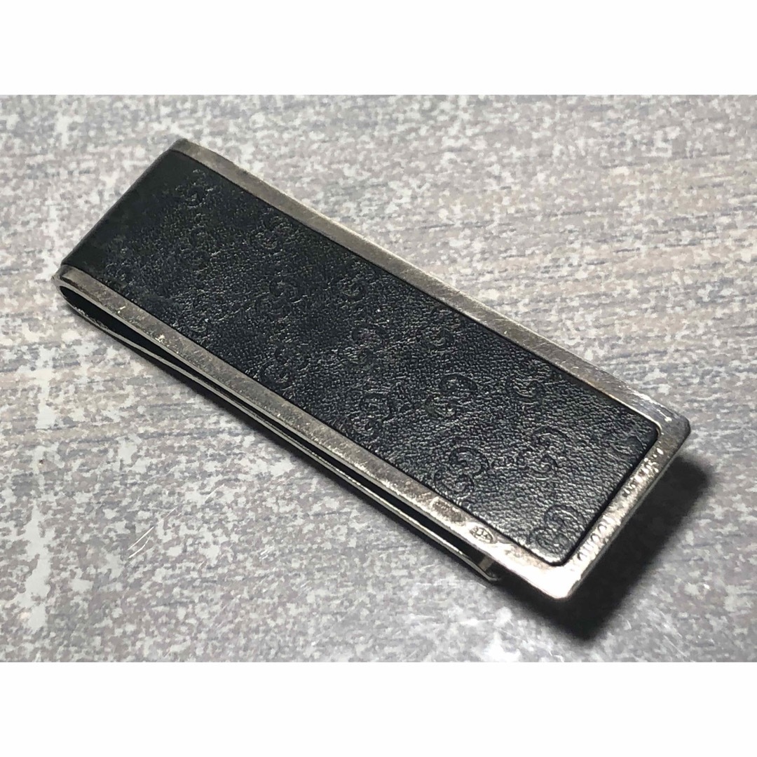 Gucci - グッチ マネークリップ シルバー 925 レザー マイクログッチ