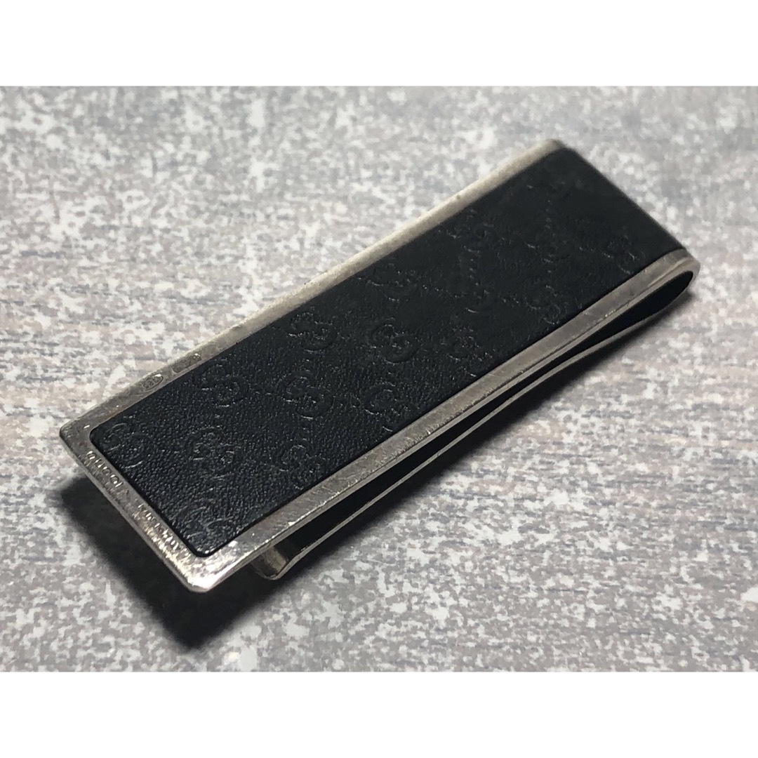 Gucci - グッチ マネークリップ シルバー 925 レザー マイクログッチ