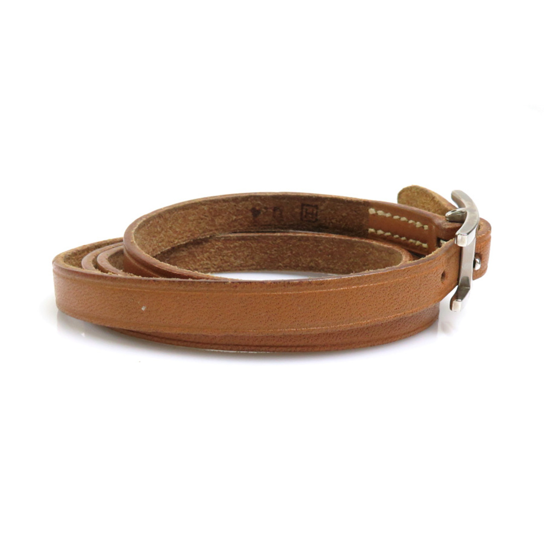 エルメス HERMES ブレスレット アピ レザー/メタル ブラウン/シルバー ユニセックス 送料無料 e56462a