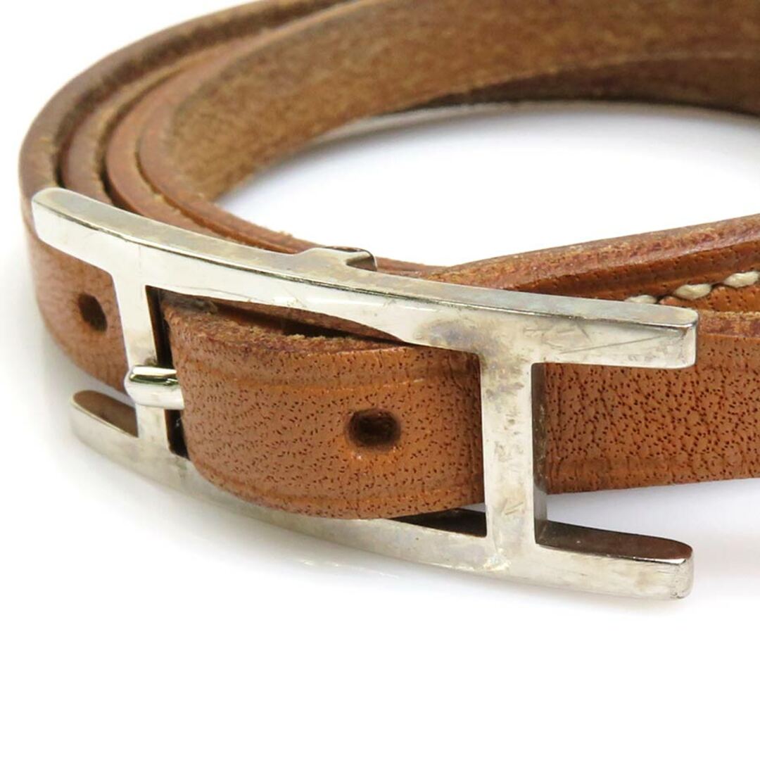 エルメス HERMES ブレスレット アピ レザー/メタル ブラウン/シルバー ユニセックス 送料無料 e56462a