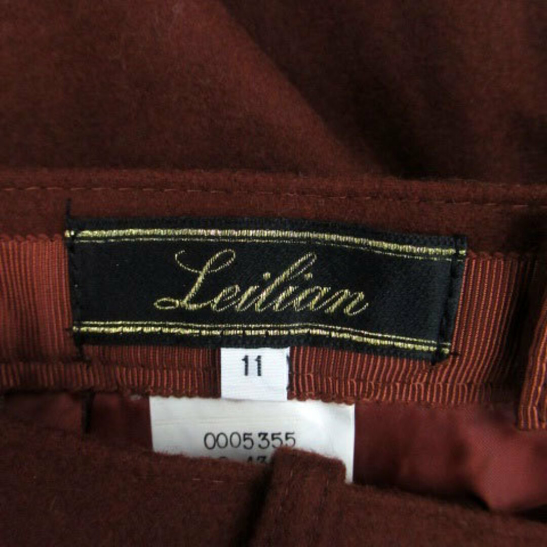 leilian(レリアン)のレリアン Leilian フレアスカート ミモレ丈 ウール 11 茶色 ブラウン レディースのスカート(ひざ丈スカート)の商品写真