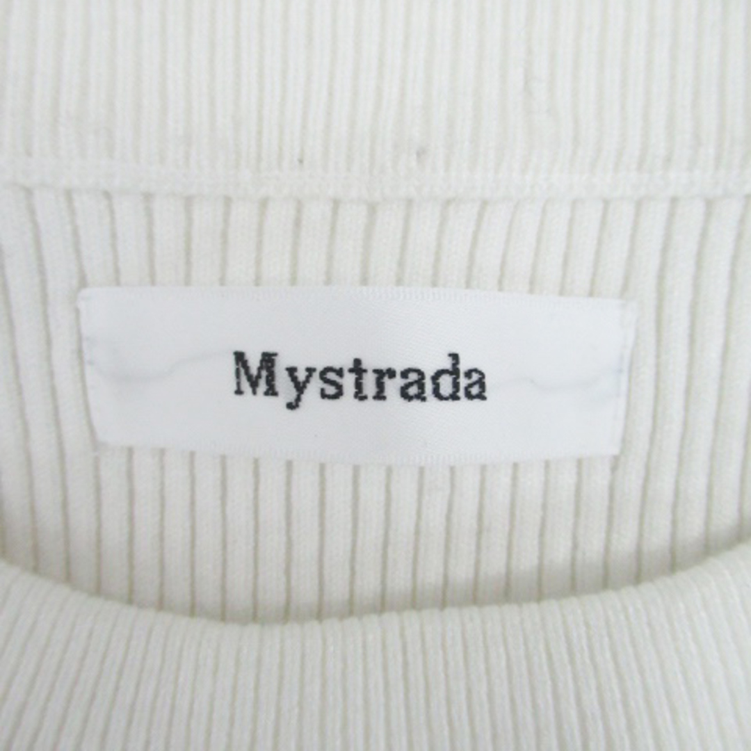 Mystrada(マイストラーダ)のマイストラーダ ニット カットソー リブ クルーネック 無地 38 オフホワイト レディースのトップス(ニット/セーター)の商品写真