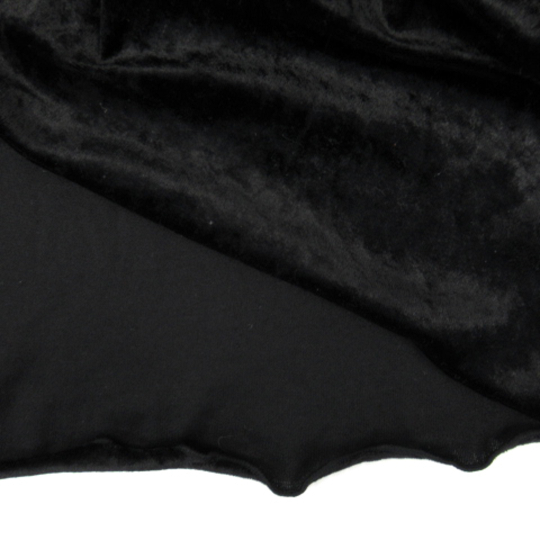 niko and...(ニコアンド)のニコアンド フレアスカート ギャザースカート ロング丈 ベロア 黒 ■MO レディースのスカート(ロングスカート)の商品写真
