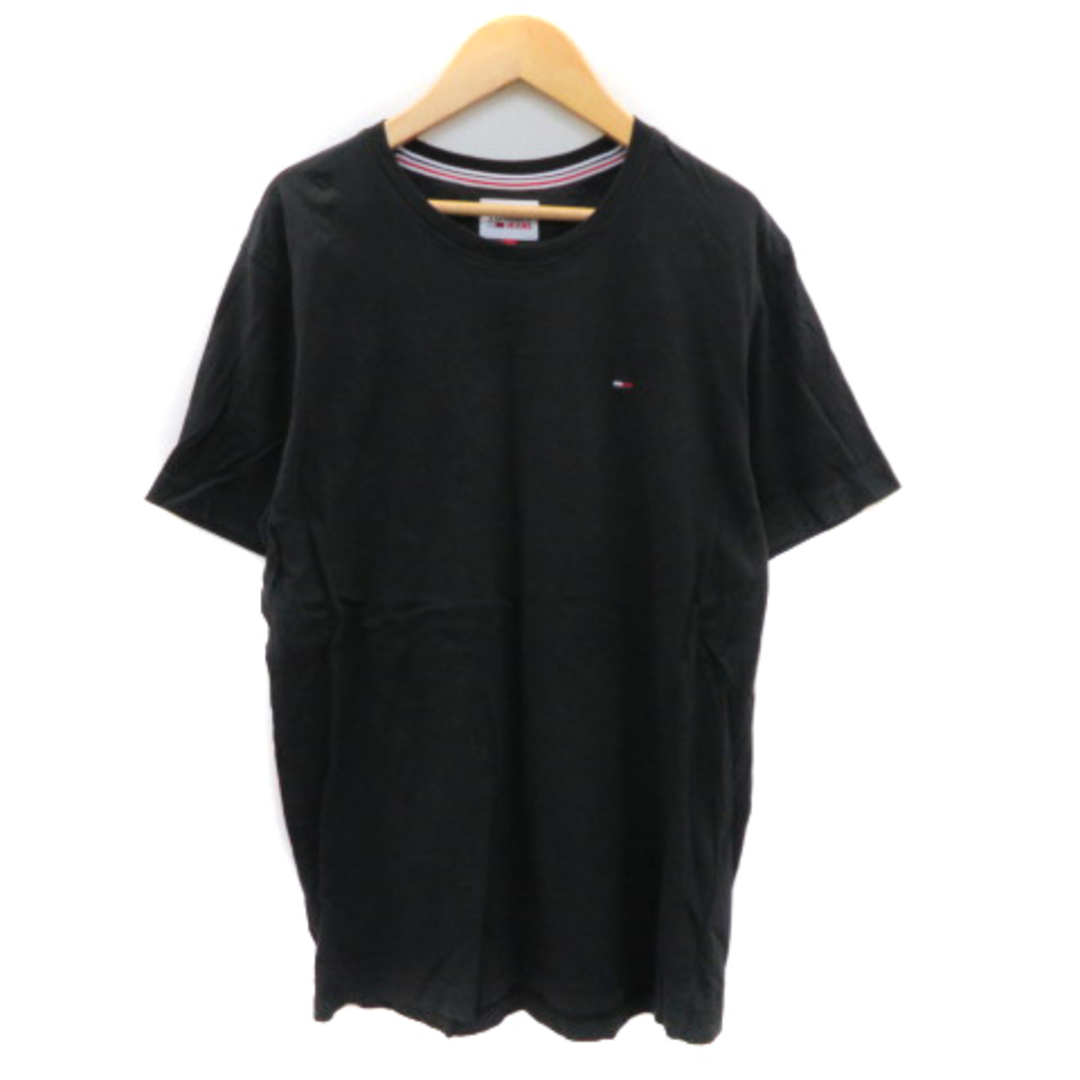 TOMMY(トミー)のトミー ジーンズ Tシャツ カットソー 半袖 ラウンドネック ロゴ刺繍 M 黒 メンズのトップス(Tシャツ/カットソー(半袖/袖なし))の商品写真