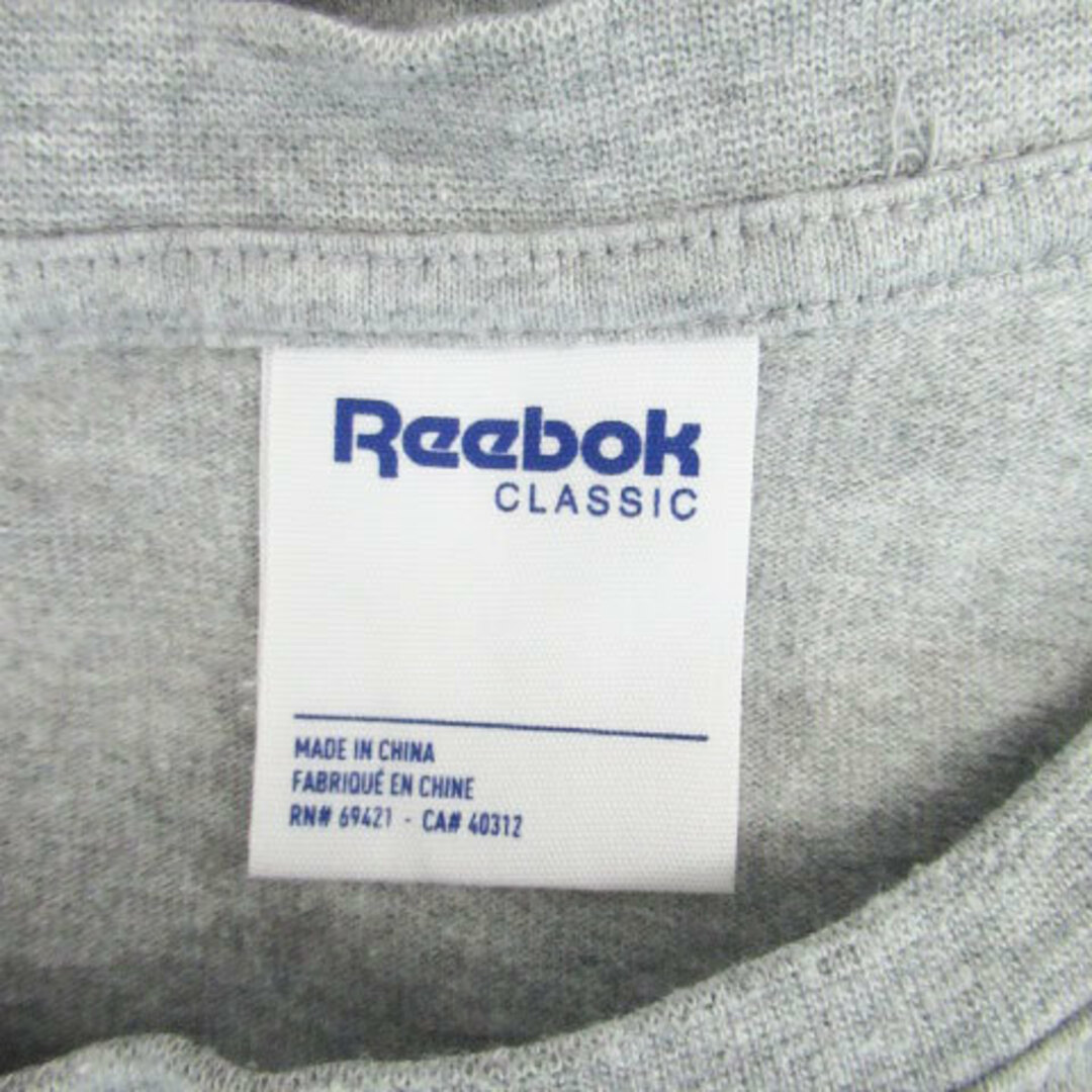 Reebok(リーボック)のリーボック Tシャツ カットソー クルーネック 半袖 プリント M グレー 青 メンズのトップス(Tシャツ/カットソー(半袖/袖なし))の商品写真