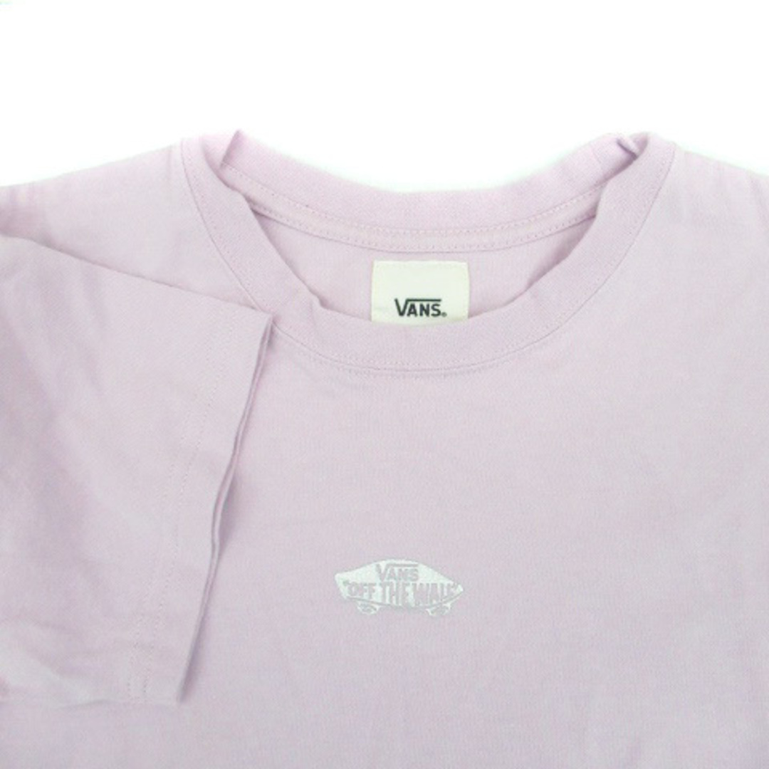 VANS(ヴァンズ)のバンズ Tシャツ カットソー クルーネック 半袖 ロゴプリント S 紫 シルバー レディースのトップス(Tシャツ(半袖/袖なし))の商品写真