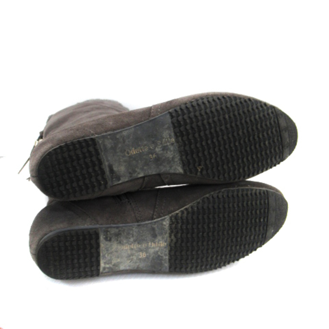 Odette e Odile(オデットエオディール)のオデットエオディール アローズ ロングブーツ スエード調 ボア 36 グレー レディースの靴/シューズ(ブーツ)の商品写真