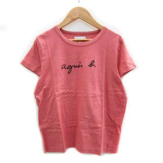 アニエスベー(agnes b.)のアニエスベー Tシャツ カットソー 半袖 ラウンネック ロゴ T3 ピンク(Tシャツ(半袖/袖なし))