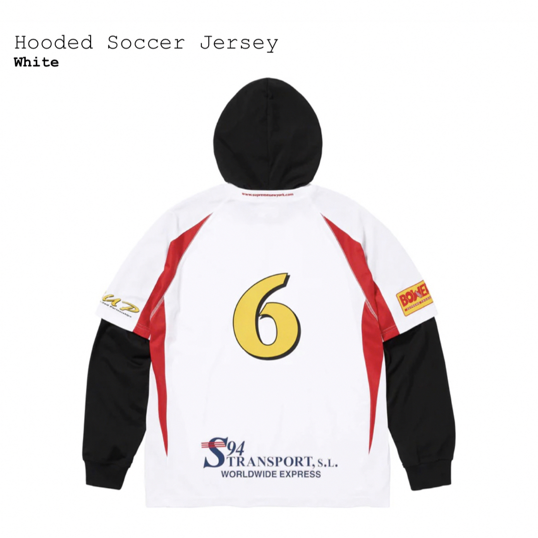 supreme Hooded Soccer Jersey White Sサイズ